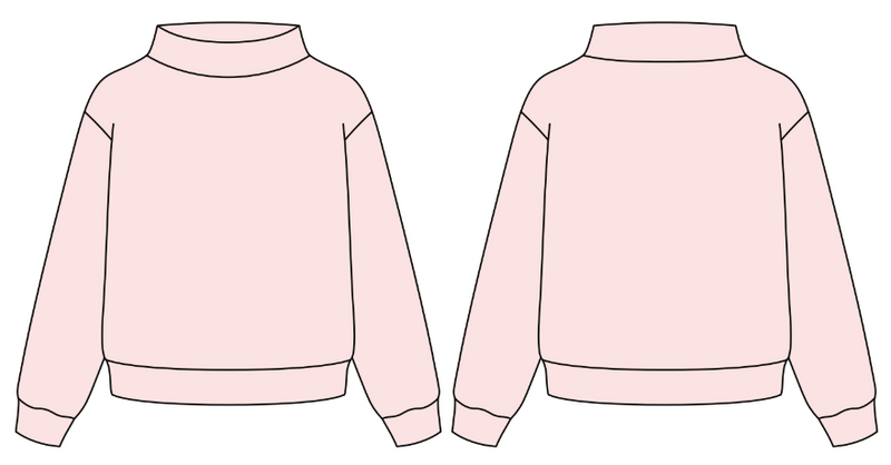 WIDE MOCK NECK COZY FLEECE SWEATSHIRT