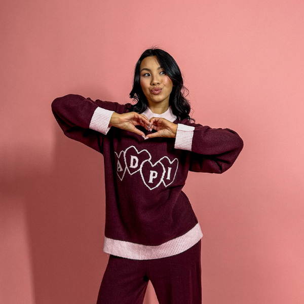 Sweetheart Oversized Knit Crewneck Sweater