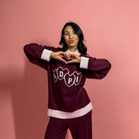 Sweetheart Oversized Knit Crewneck Sweater