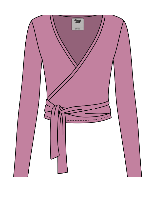 WOMEN’S JERSEY PILATES WRAP TOP