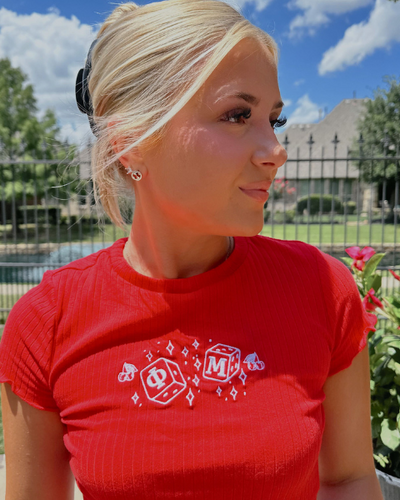 Ribbed Baby Tee with Lettuce Edge