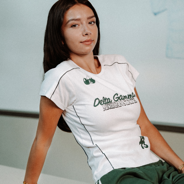 Women’s Contrast Panel Baby Tee - The Collegiate Lineup