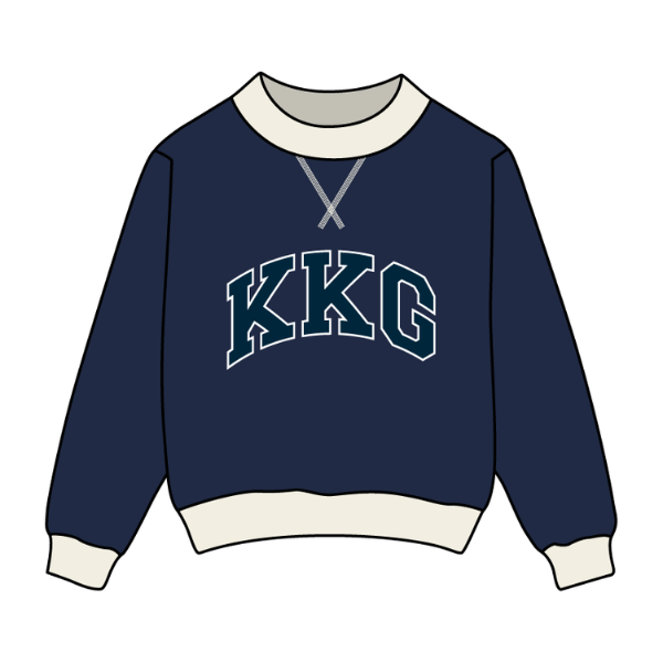 NOTCHED CONTRAST FULL LENGTH MOCK SWEATSHIRT
