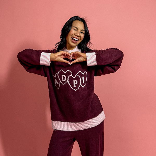 Sweetheart Oversized Knit Crewneck Sweater