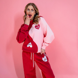 Split Crew Unisex Fleece Split Colorblock Crewneck Sweatshirt