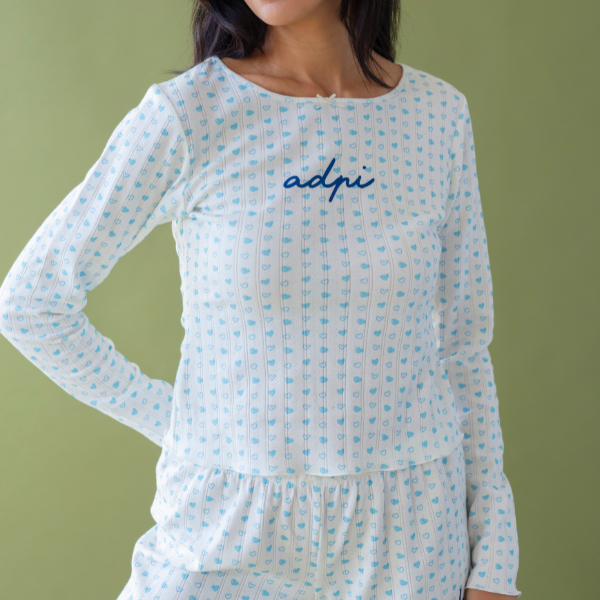 Slumber Monogram Long Sleeve Top