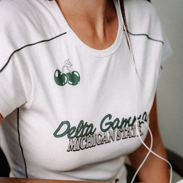 Women’s Contrast Panel Baby Tee - The Collegiate Lineup