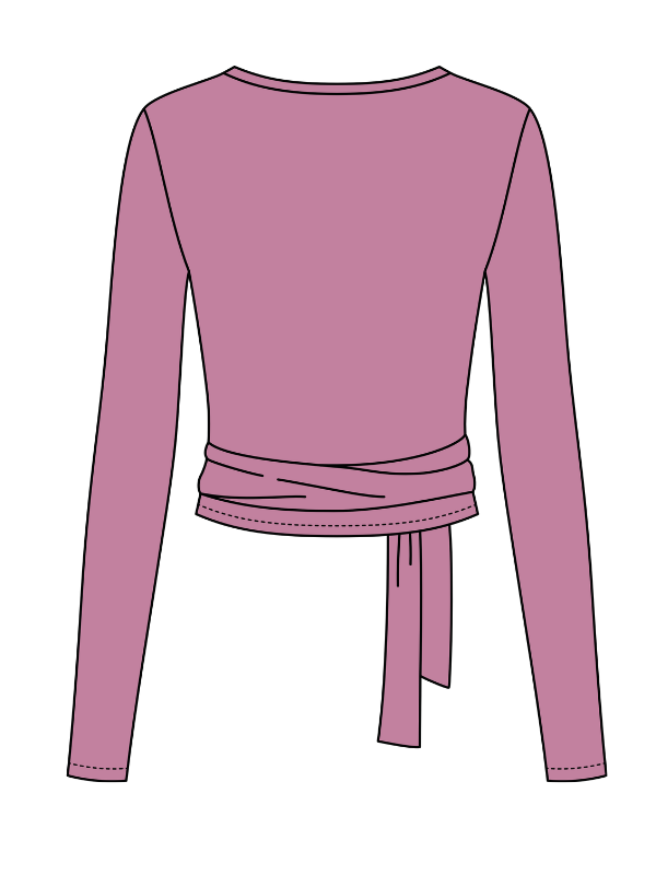 WOMEN’S JERSEY PILATES WRAP TOP