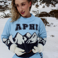 Snow Capped Cropped Knit Sweater