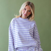 Striped Daydream Full Length Mock Sweatshirt