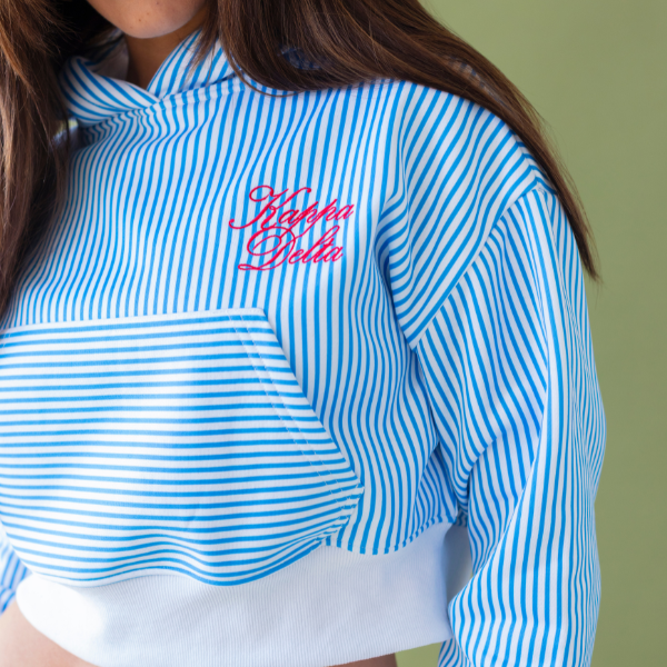 Influencer Striped Cropped Hoodie