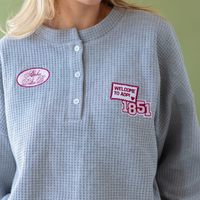 Waffle Patch Crewneck Sweatshirt Gray - The Collegiate Lineup