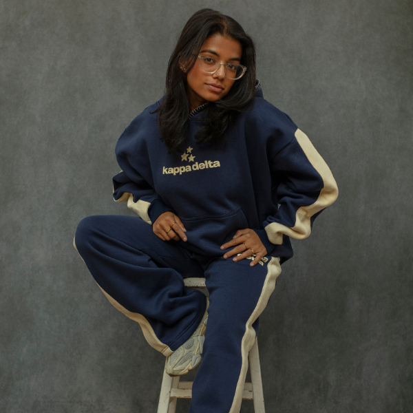 Drop Cut Fleece Hoodie with Paneled Sleeves