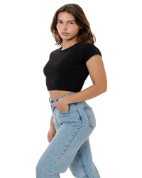 CAP SLEEVE BABY RIB CROP TOP