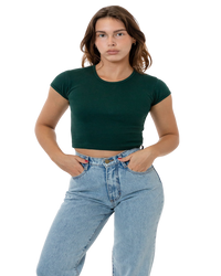 CAP SLEEVE BABY RIB CROP TOP