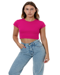 CAP SLEEVE BABY RIB CROP TOP