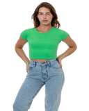 CAP SLEEVE BABY RIB CROP TOP