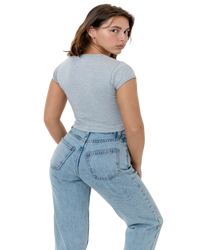 CAP SLEEVE BABY RIB CROP TOP