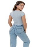 CAP SLEEVE BABY RIB CROP TOP