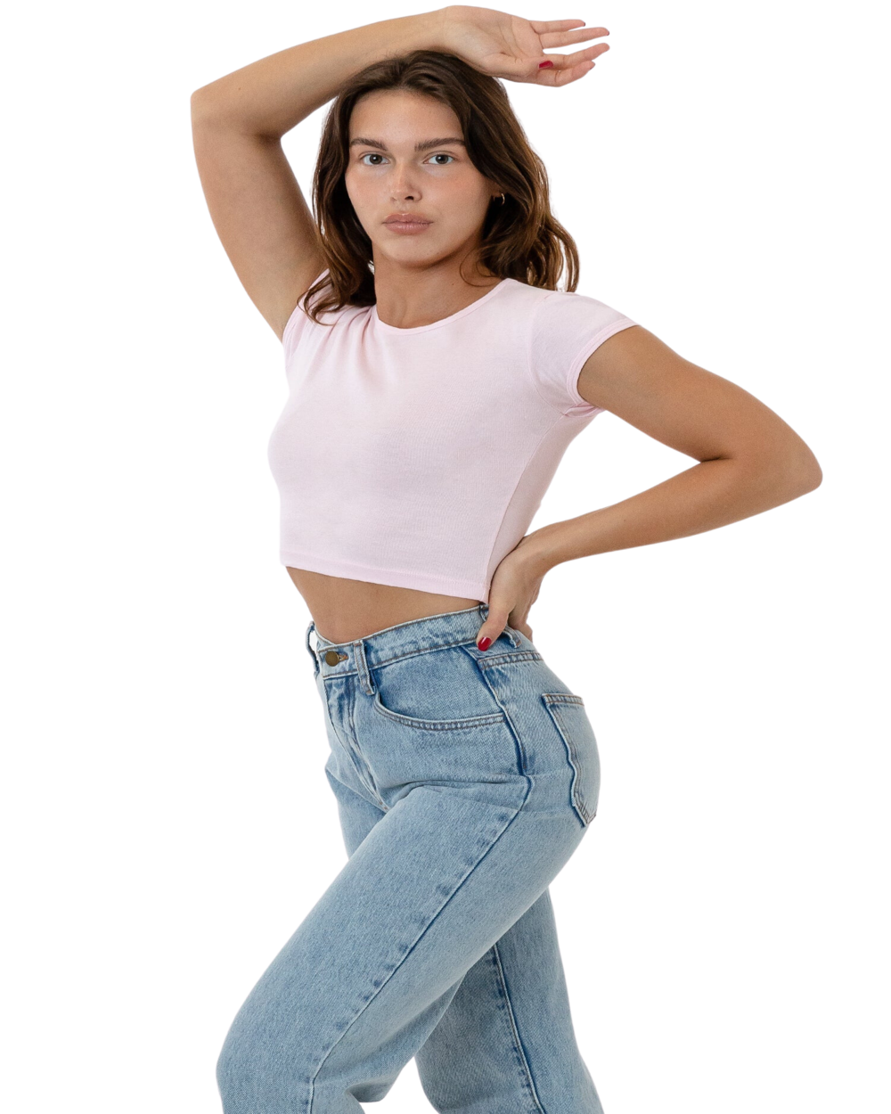 CAP SLEEVE BABY RIB CROP TOP