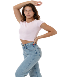 CAP SLEEVE BABY RIB CROP TOP