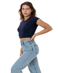 CAP SLEEVE BABY RIB CROP TOP