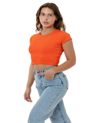 CAP SLEEVE BABY RIB CROP TOP