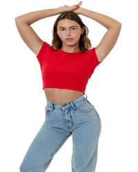 CAP SLEEVE BABY RIB CROP TOP