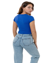 CAP SLEEVE BABY RIB CROP TOP