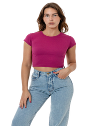 CAP SLEEVE BABY RIB CROP TOP
