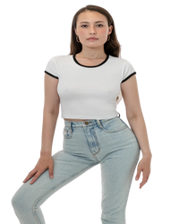 CAP SLEEVE BABY RIB CROP TOP