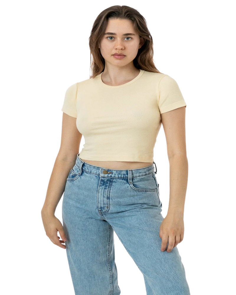 BABY RIB SHORT SLEEVE CROP TEE