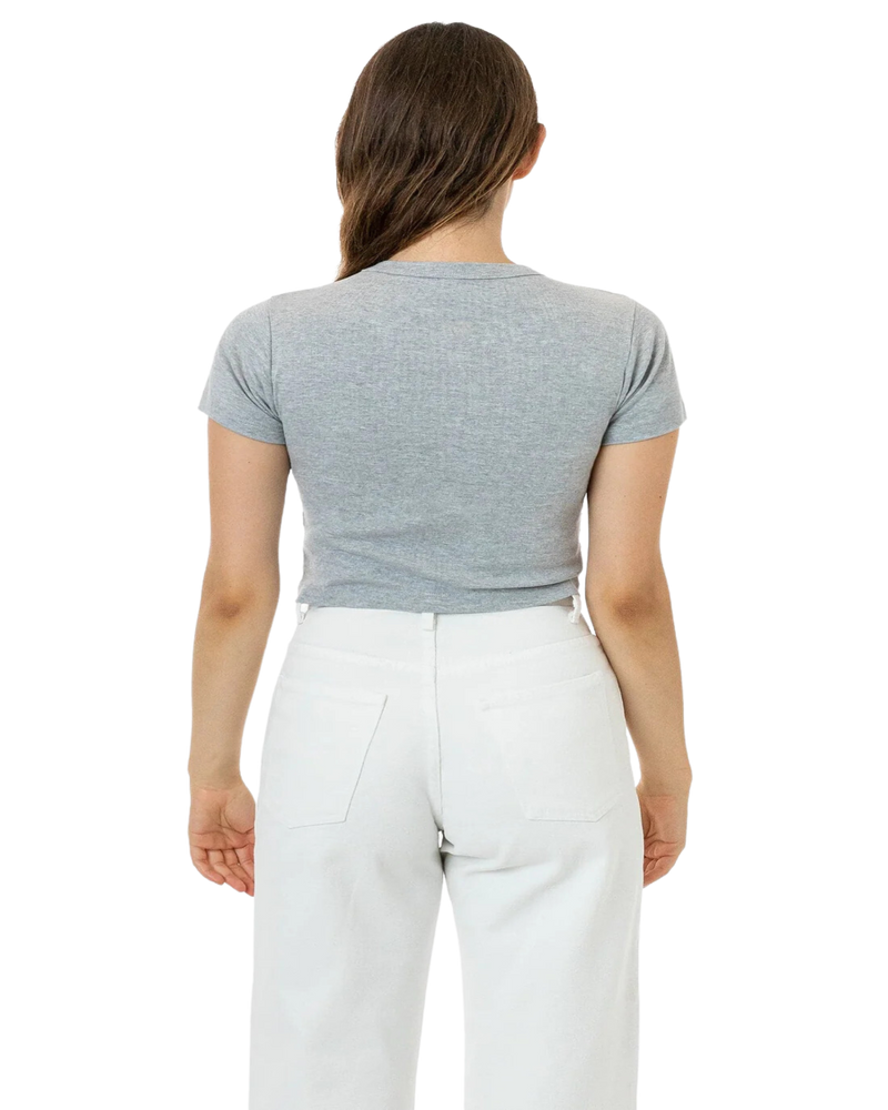 BABY RIB SHORT SLEEVE CROP TEE