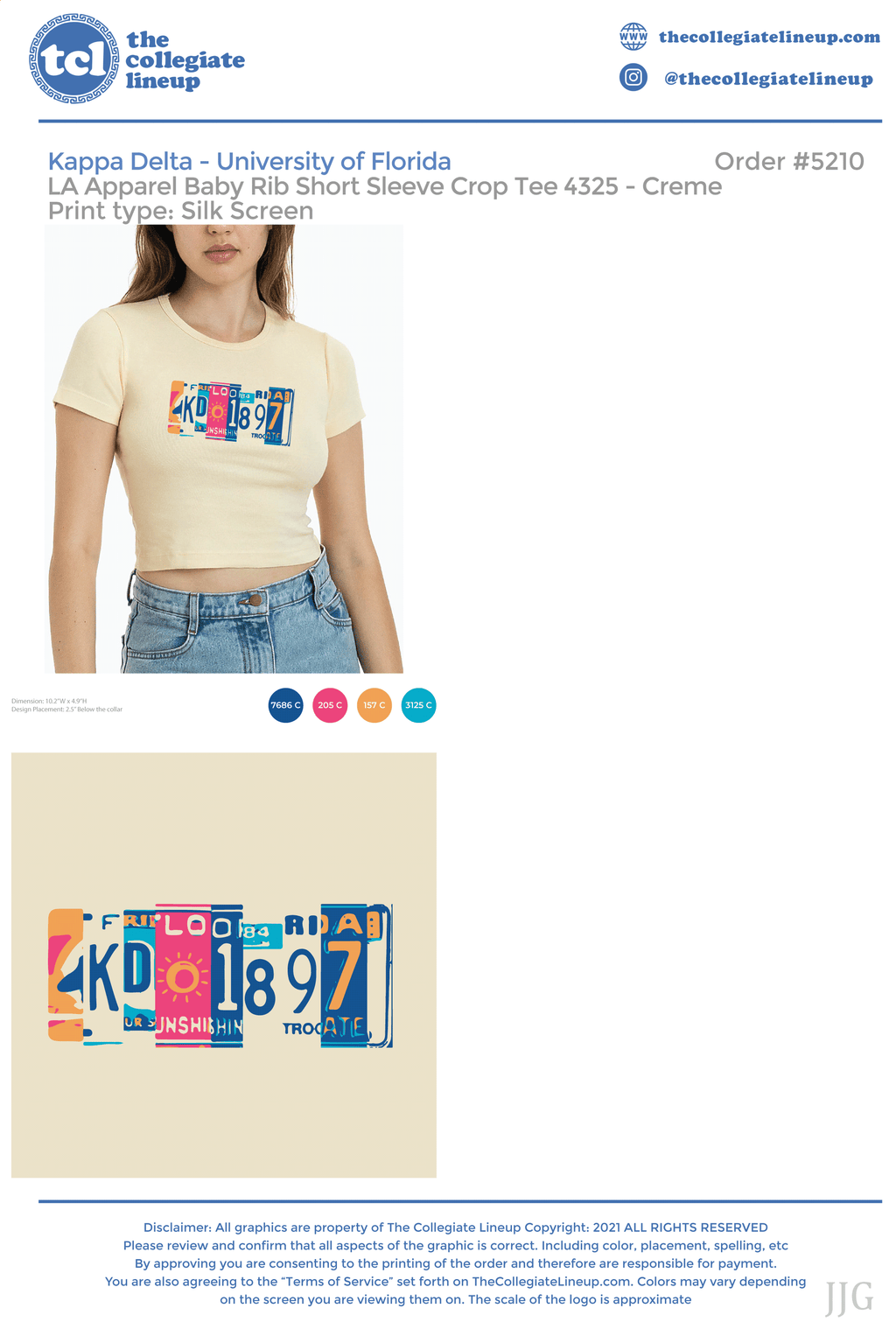 Kappa Delta University of Florida #5210 - Baby Rib Style 4325