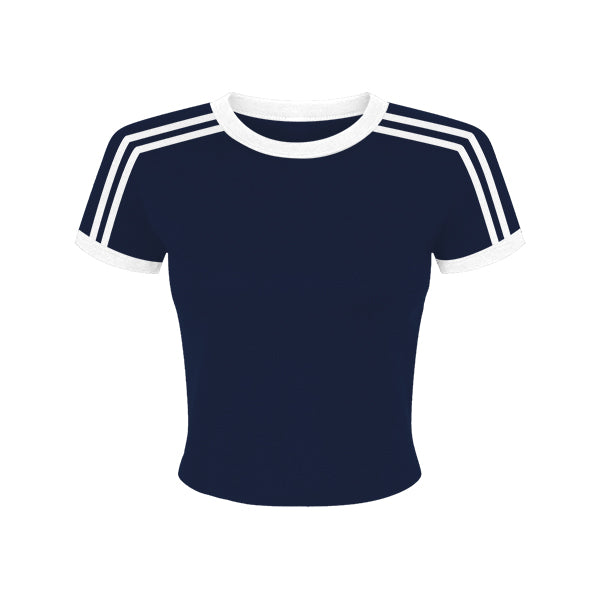 トップス ec melodi Lightweight Ringer Tee small Andy Ringer Tee - Aldo Stripe / Navy + Jade / 6-12M