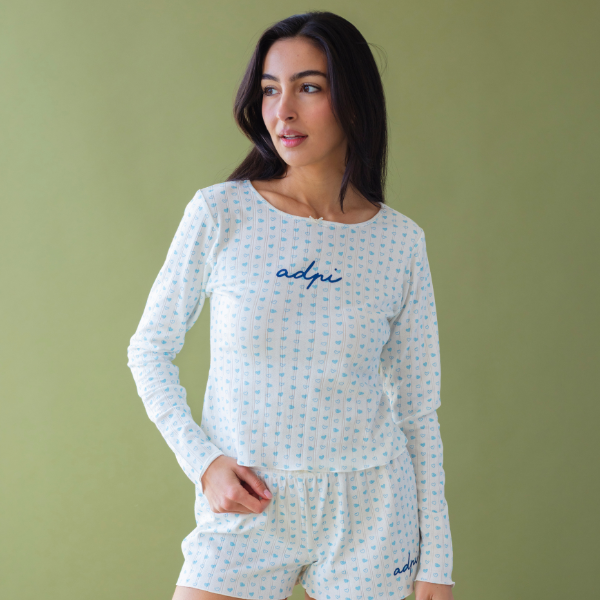 Slumber Monogram Long Sleeve Top