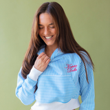 Influencer Striped Cropped Hoodie