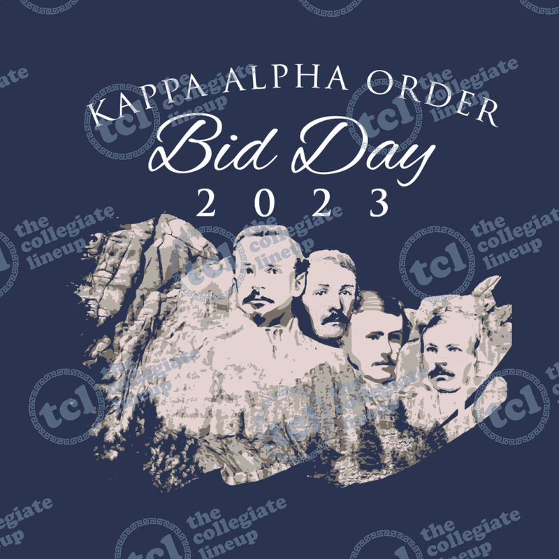 Kappa Alpha Order Bid Day 2023 Mount Rushmore Design