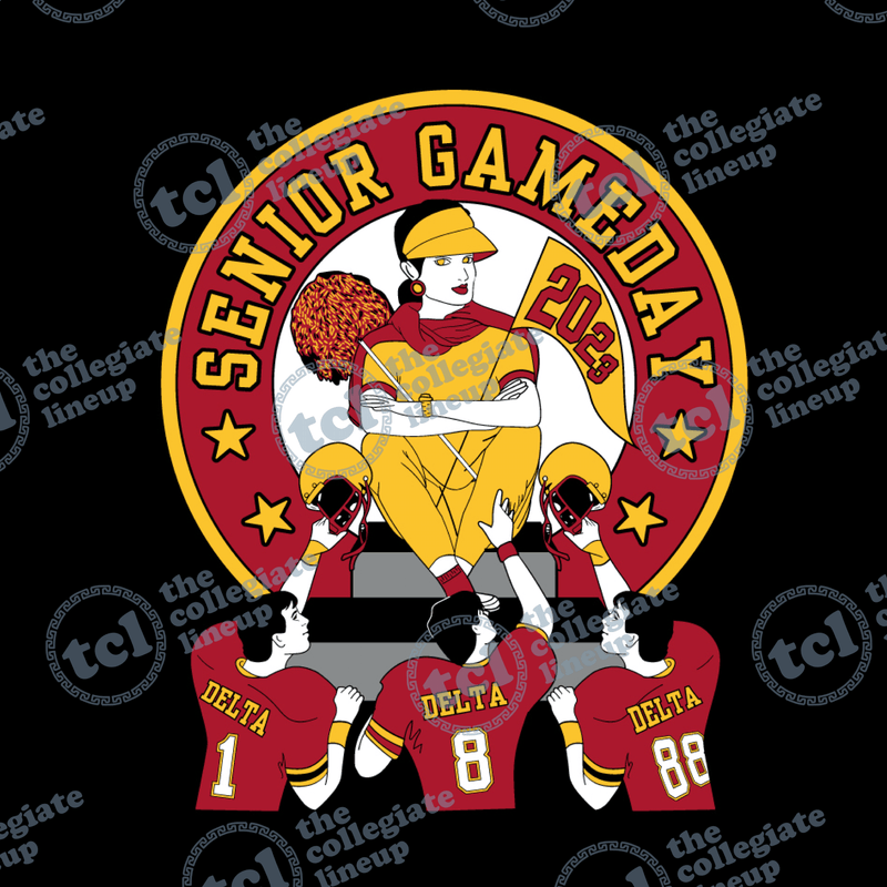 Tri Delta Senior Gameday Football Design