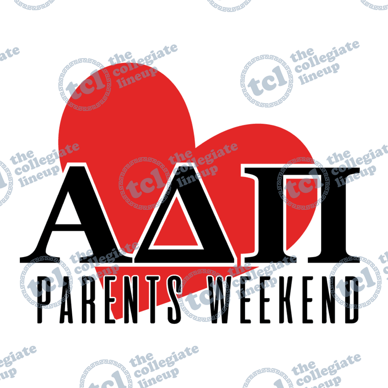 Alpha Delta Pi Parent's Weekend Heart Design (Front) - 1616