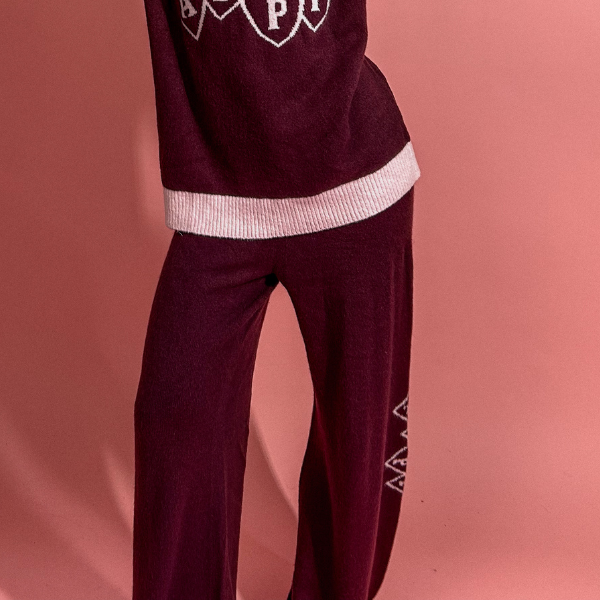 Sweetheart Mid-Rise Wide Leg Sweater Knit Pant