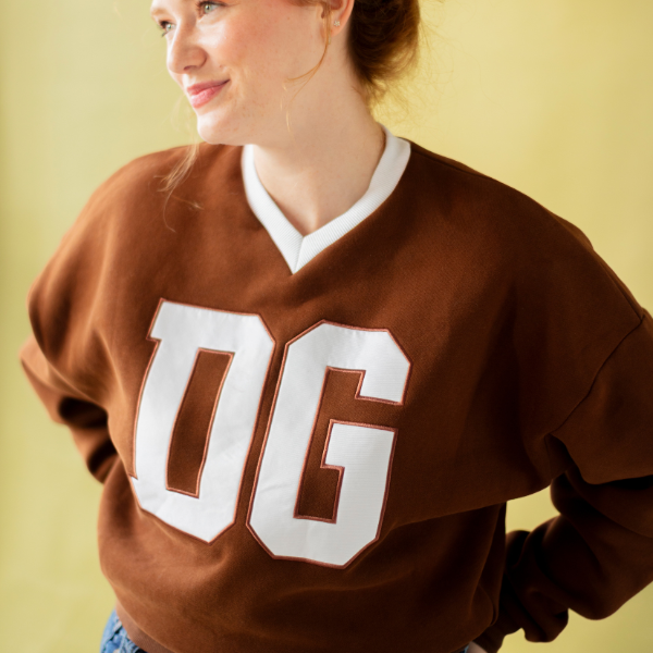 Cocoa Varsity V-Neck