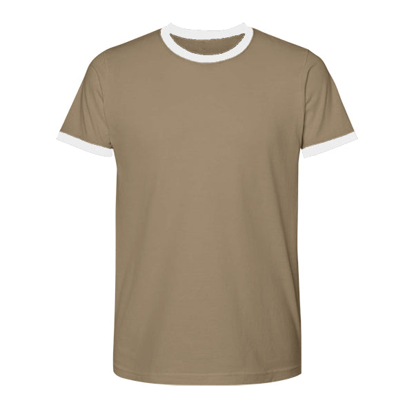 Tシャツ・カットソー THE COLDEST MOMENT TCM mini logo stripe ringer T brown 더콜디스트모먼트(THE COLDEST MOMENT) TCM mini logo stripe