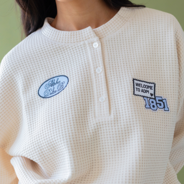 Waffle Patch Crewneck Sweatshirt Yellow - The Collegiate Lineup