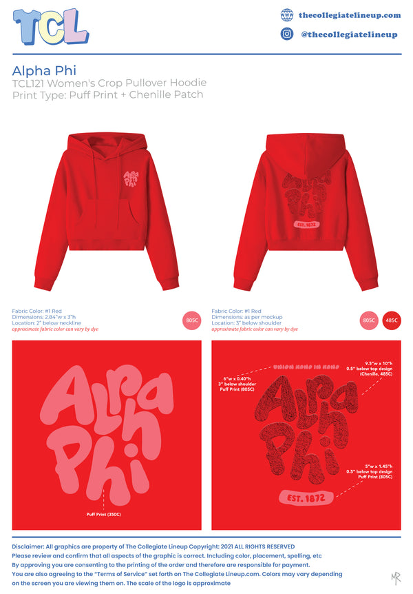 Alpha Phi Conference Women's Crop Pullover Hoodie