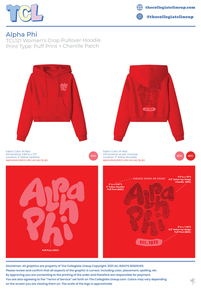 Alpha Phi Conference Women's Crop Pullover Hoodie