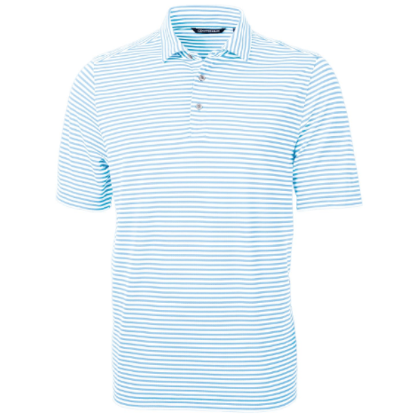 Virtue Eco Pique Stripe Recycled Mens Polo