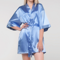 Satin Kimono Short Robe