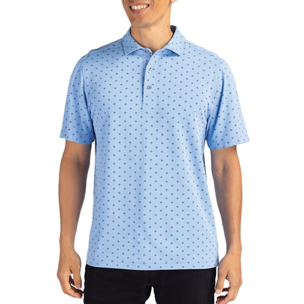 Virtue Eco Pique Tile Print Recycled Mens Polo