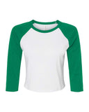 Women's Micro Rib 3/4 Raglan Sleeve Baby Tee